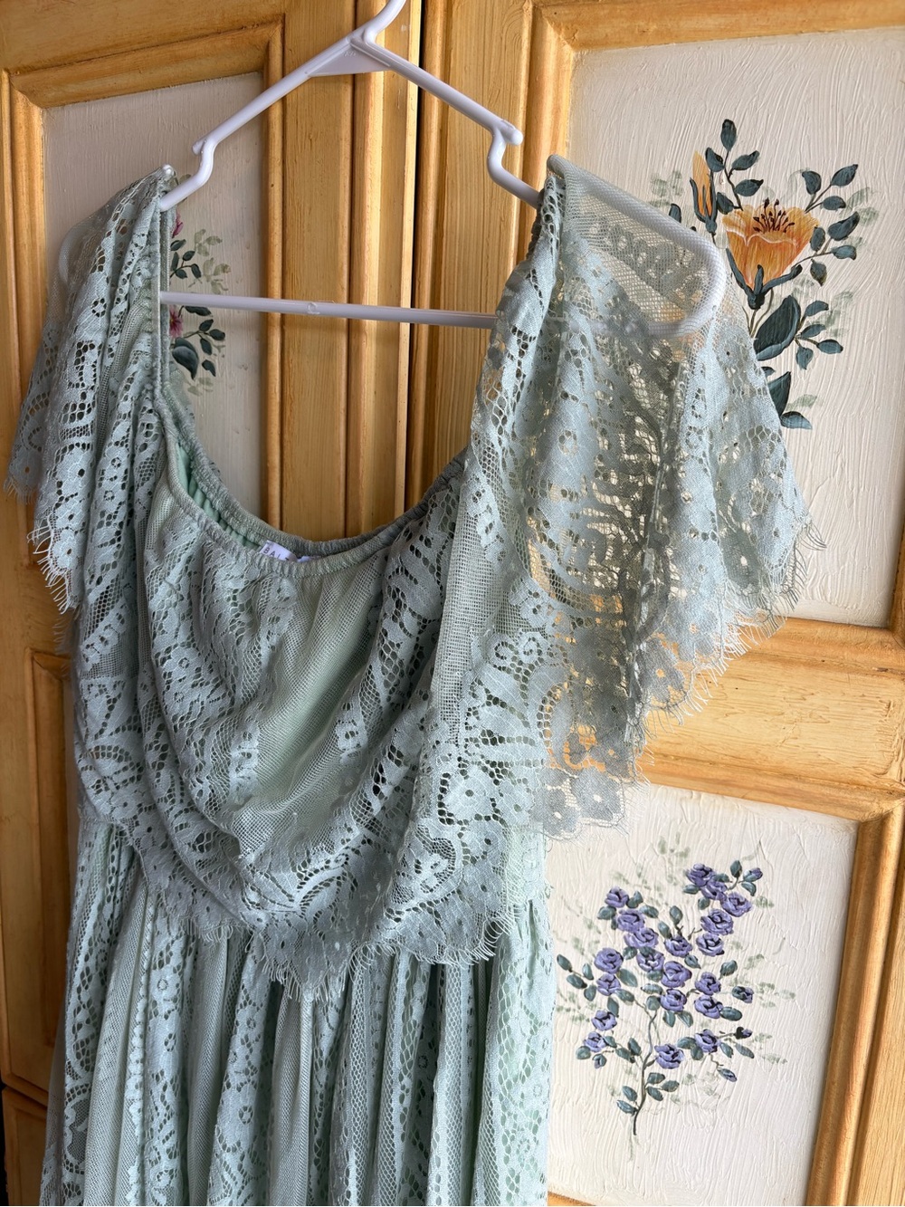 Baltic Born Lace Off-Shoulder Women’s Dress - Sage Green